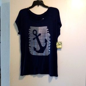 Blue Cap sleeve blouse